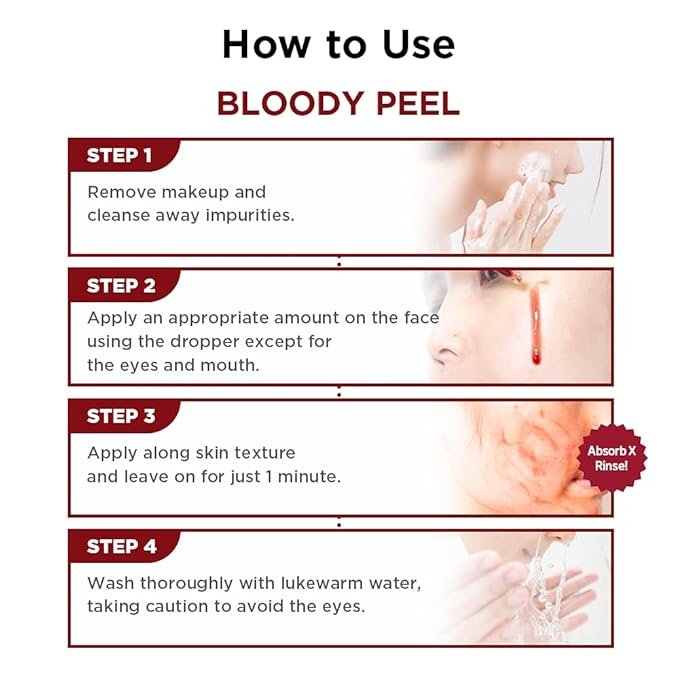 SKIN1004 Bloody Peel, AHA 17% Peeling Solution, Pulls off Dramatic Exfoliation Effect with Special Home-care (30ml)