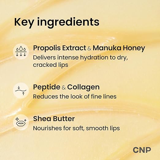 CNP Honey Lip Butter - Propolis Lipcerin™ Original, Hydrating Overnight Manuka Lip Balm & Mask, 12hrs Long-lasting Moisture
